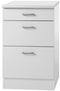 Optifit Klassik60 - Onderkast met 3 laden 84,5(h) x 50(b) x 60(d) cm - Werkblad - Wit