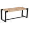Kruk Home ESPRIT - Kruk - Synthetische vezel Teakhout 120 x 40 x 45 cm - Zwart