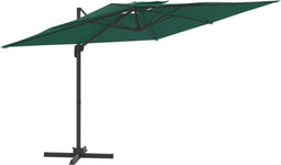 vidaXL - Zweefparasol - met - dubbel - dak - 300x300 - cm - groen