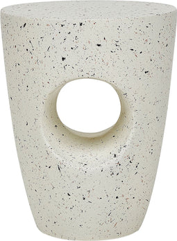 EDOLO - Bijzettafel - Wit/Terrazzo effect - Lichtbeton