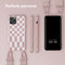 Selencia Hoesje Geschikt voor iPhone 11 Pro Hoesje Met Koord - Selencia Siliconen design hoesje met afneembaar koord - Roze / Irregular Check Sand Pink