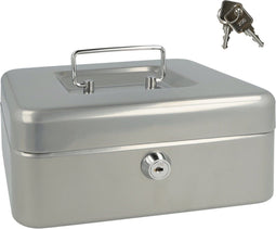 Westcott geldkist - 200x161x90mm - zilver - kunststof inzet 3 vakken - AC-E51001-ZI