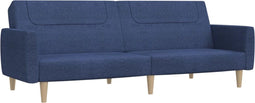 vidaXL - Slaapbank - 2-zits - stof - blauw