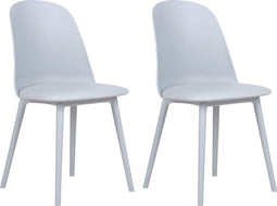 FOMBY - Set van 2 stoelen - Lichtblauw - Synthetisch materiaal