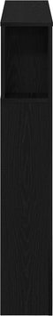 vidaXL - Opslag - Hoofdbord - met - LED-verlichting - Zwart - Eiken - 100x18,5x103,5 - cm