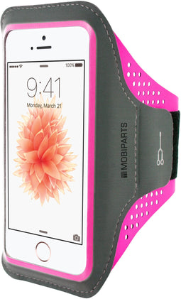 Mobiparts Comfort Fit - Sport Armband - Lichtgewicht Ademend - Neon Roze
