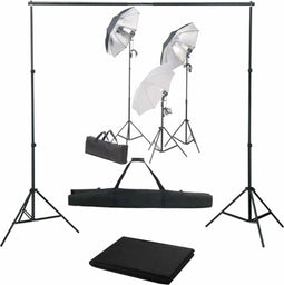 vidaXL - Fotostudioset - met - verlichtingsset - en - achtergrond