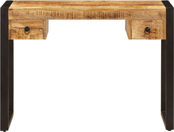 vidaXL - Bureau - met - 2 - lades - 110x50x77 - cm - massief - mangohout