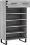 vidaXL - Schoenenkast - 60x35x105 - cm - bewerkt - hout - grijs - sonoma - eikenkleur
