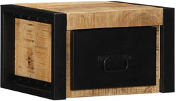 vidaXL - Nachtkastje - 40x35x25 - cm - massief - ruw - mangohout