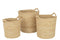 J-Line Set Van 3 Mand Rond Met Handvat Maïs Naturel