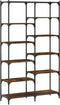 vidaXL - Boekenrek - 100x32x170 - cm - bewerkt - hout - en - ijzer - gerookt - eiken