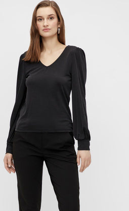 OBJECT OBJANNIE - L/S V-Neck Top - Jersey met stretch - Maat XS