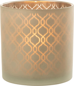 J-Line windlicht Geometrisch - glas - beige - large
