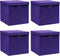 vidaXL - Opbergboxen - met - deksel - 4 - st - 32x32x32 - cm - stof - paars
