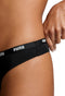 PUMA BASICS Dames 3P String - Katoen en modal - Zwart (3-pack)