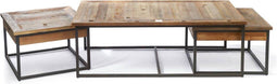 Riviera Maison Salontafel Met Lade - Shelter Island Table - Set Van 3 Stuks - Zwart