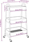 vidaXL - Opbergtrolley - 3-laags - 42x41,5x77 - cm - staal - blauw