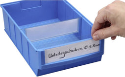 Allit 456597 Etiketten voor stapelbak ProfiPlus ShelfBox Label B Wit, Transparant 20 stuk(s)