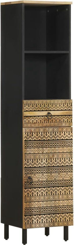vidaXL - Badkamerkast - 38x33,5x160 - cm - massief - mangohout