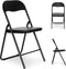 Tuinstoelen - zwart - opvouwbaar - eco-leer