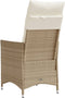 vidaXL - Tuinstoel - verstelbaar - met - kussens - poly - rattan - beige