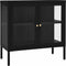 vidaXL - Dressoir - 70x35x70 - cm - staal - en - glas - zwart