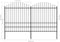 vidaXL - Tuinhek - met - speren - bovenkant - (1,75-2)x3,4 - m - staal - zwart