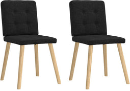 vidaXL - Eetkamerstoelen - 2 - st - stof - zwart