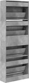 Schoenenkast 60x21x163,5 cm bewerkt hout betongrijs