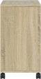 vidaXL - Bijzettafel - met - wieltjes - 50x30x55 - cm - hout - sonoma - eikenkleurig