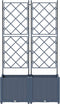 vidaXL - Ligbed - met - Trellis - 2 - stuks - Grijs - 80x40x143 - cm