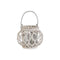 Kaarshouder Home ESPRIT Wit vlechtwerk Kristal 23 x 23 x 18 cm