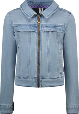 B.NOSY Y302-5333 - Meisjes spijkerjack - Stretchable denim - Licht blauw - maat 104