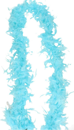 Atosa Carnaval verkleed boa met veren - ijs blauw - 180 cm - 45 gram - Glitter and Glamour
