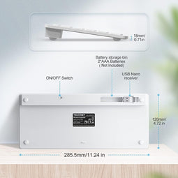 Draadloos Toetsenbord - Wit - QWERTY - Compact en Fluisterstil
