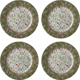 Laura Ashley Stockbridge Collectables Bordenset 4 persoons servies - Kerstservies -Geschenkset - Ø 20 cm - Ontbijtborden