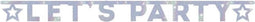 Letterslinger Let's Party holographic zilver - 5 stuks