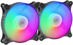 Mars Gaming MFDUO - Ventilator - 120mm - 2x 12dB(A) - Zwart (2 stuks)
