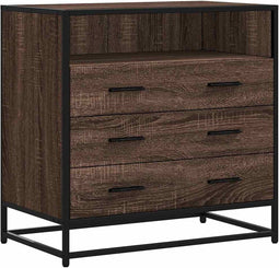 vidaXL - Ladekast - 70x41x70 - cm - bewerkt - hout - bruin - eikenkleur