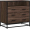 vidaXL - Ladekast - 70x41x70 - cm - bewerkt - hout - bruin - eikenkleur