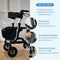 Safe Age® Rollator - Lichtgewicht opvouwbaar - Gevoerde zitting en rugleuning - Zwart