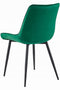 Stoel SOSA - Groen Velvet, Zwarte Metalen Poten, Modern Design en Uitstekend Zitcomfort voor Woonkamer, Slaapkamer, Eetkamer of Kantoor, Max. 120 kg