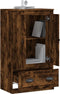vidaXL - Hoge - kast - 60x35,5x103,5 - cm - bewerkt - hout - gerookt - eikenkleurig
