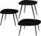 Mica Decorations Jailey - Bijzettafel - Set van 3 - Organische vorm - Zwart (set van 3)