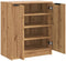 vidaXL - Schoenenkast - 59x35x70 - cm - bewerkt - hout - artisanaal - eikenkleurig