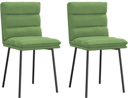 vidaXL - Eetkamerstoelen - 2 - st - fluweel - lichtgroen