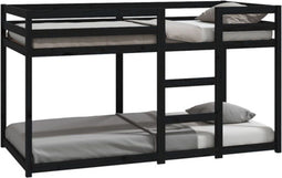 vidaXL - Stapelbed - 90x190 - cm - massief - grenenhout - zwart
