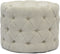 Riviera Maison Opera Footstool Anitque White - Polyester, Rubberhout - Antiek Wit - 60.0x60.0x42.0 cm