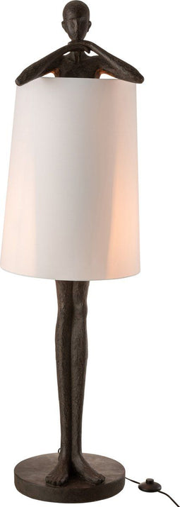 J-Line Lamp Man Poly Bruin/Wit